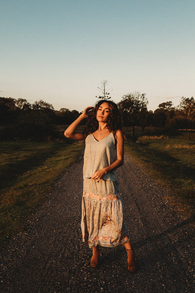 Ladies Linen Cami - Grounded