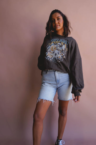 Aura Crew Neck Sweatshirt - Charcoal