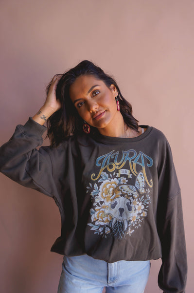 Aura Crew Neck Sweatshirt - Charcoal