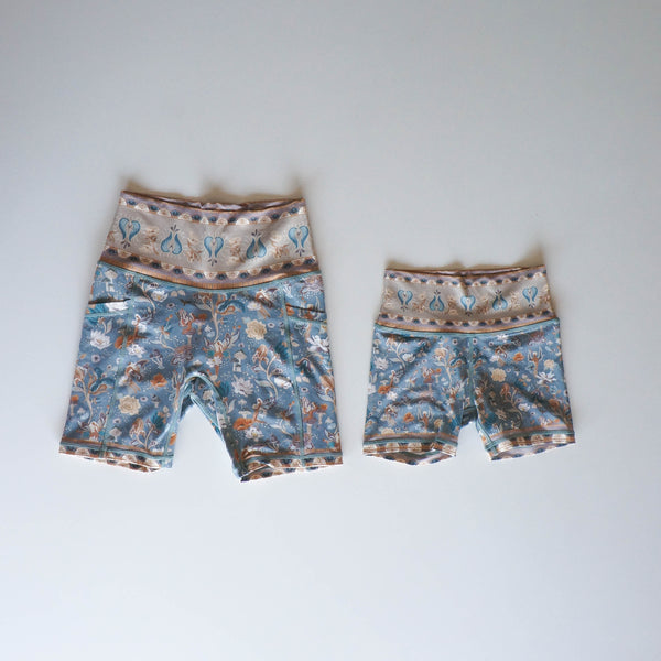 Child Bike Shorts - Aura Aquamarine