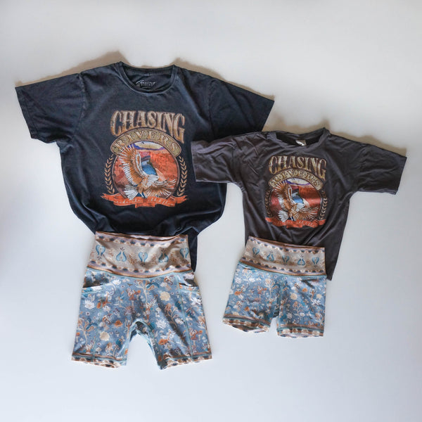 Child Bike Shorts - Aura Aquamarine
