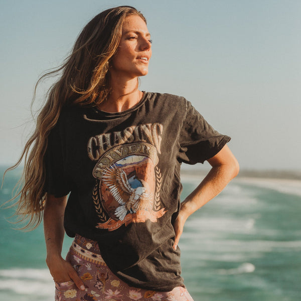 Ebb & Flow Tee - Stonewashed Black
