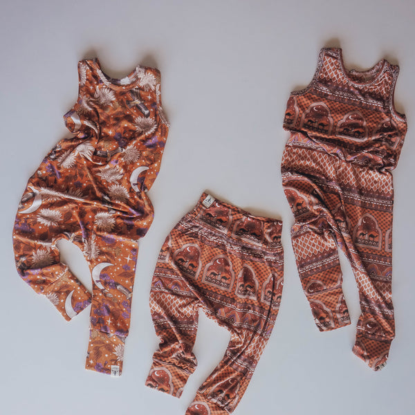 Jumpsuit - Diamond Skies Rust Floral
