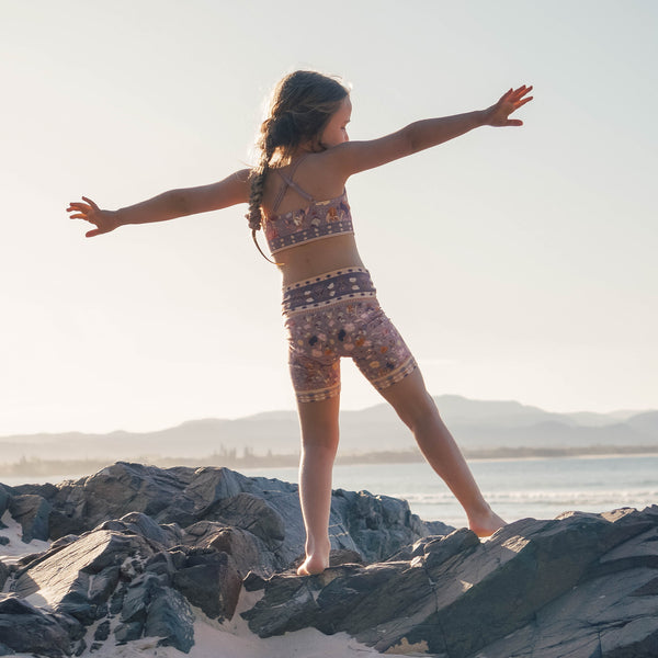 Child Bike Shorts - Aura Amethyst