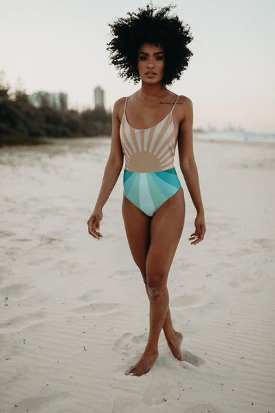 Retro Sunset Ladies One Piece - Last Chance Size XS