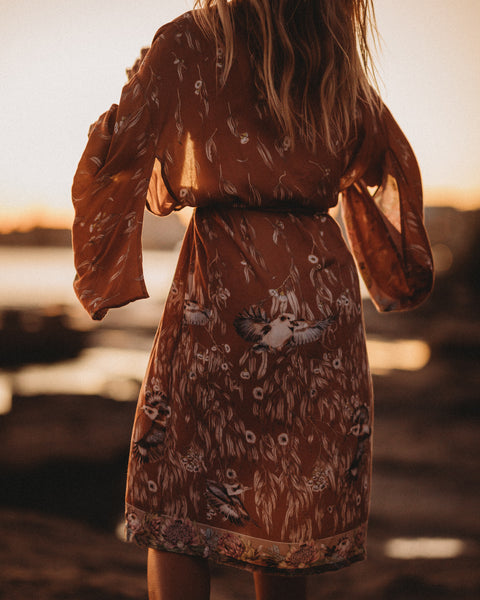 Ladies Midi Robe - Grounded Earth