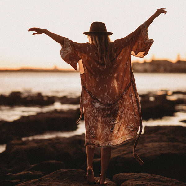Ladies Midi Robe - Grounded Earth