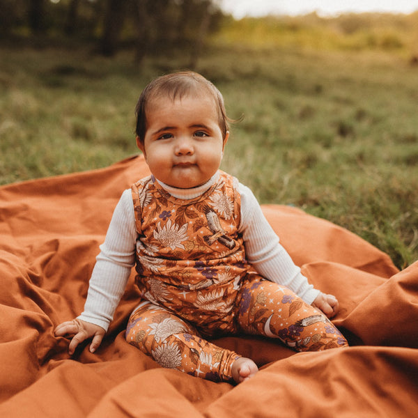 Jumpsuit - Diamond Skies Rust Floral