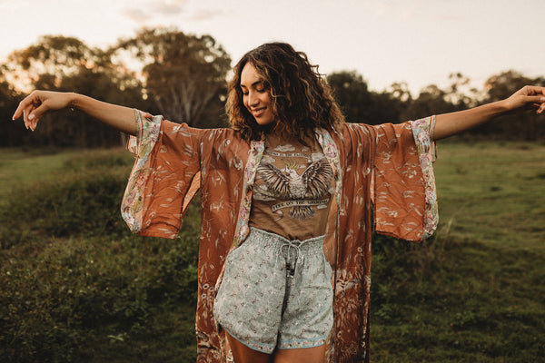 Ladies Midi Robe - Grounded Earth