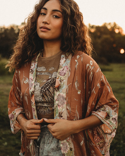 Ladies Midi Robe - Grounded Earth