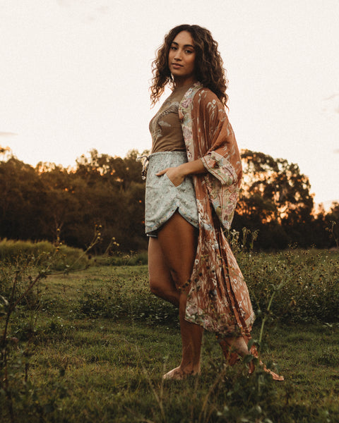 Ladies Midi Robe - Grounded Earth