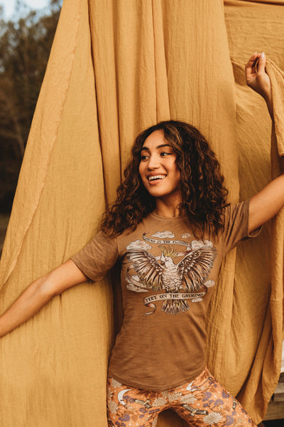 Ladies Head in the Clouds Tee - Chocolate