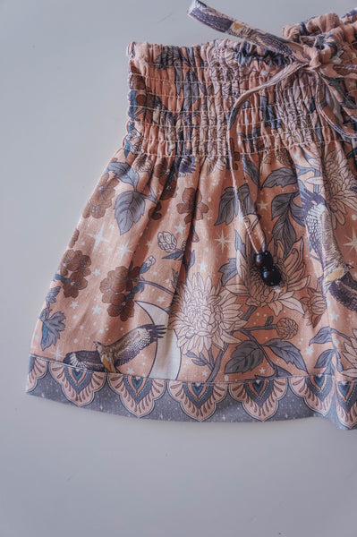 Linen Girls Skirt - Diamond Skies Moonrise: Size 2