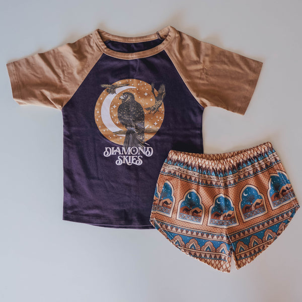 Organic Cotton Shorts - Diamond Skies Golden Hour