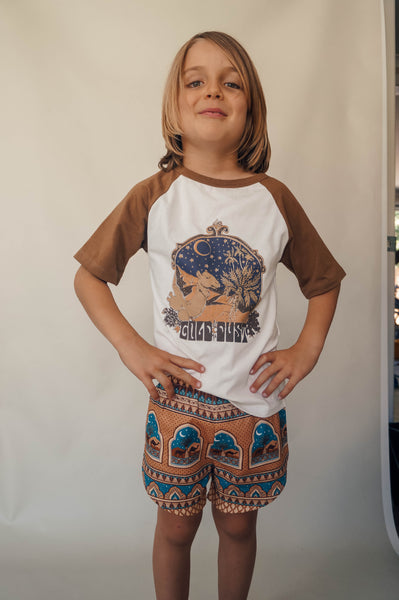 Organic Cotton Shorts - Diamond Skies Golden Hour