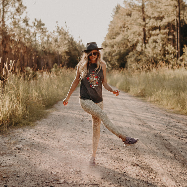 Ladies Wild One Muscle Tank - Stonewash Charcoal