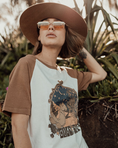 Ladies Gold Dust Raglan Tee - Bronze