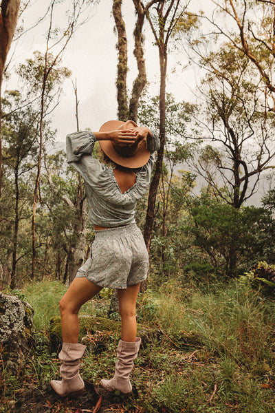 Ladies Linen Shorts - Grounded