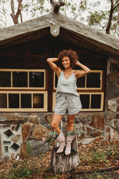 Ladies Linen Cami - Grounded