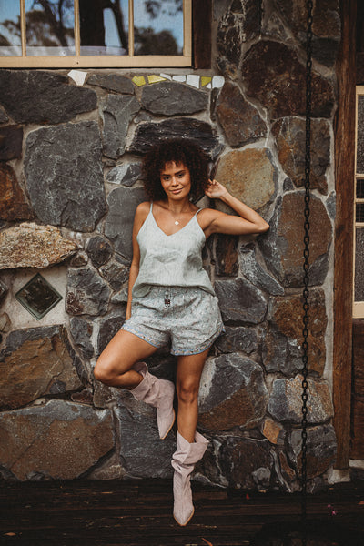 Ladies Linen Shorts - Grounded
