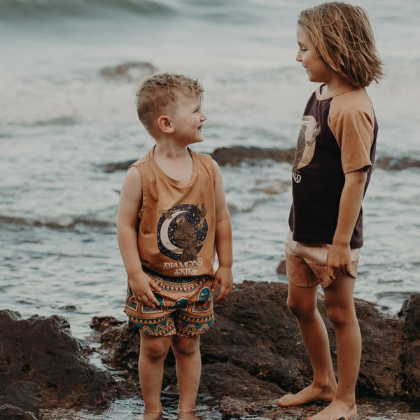 Organic Cotton Shorts - Diamond Skies Golden Hour