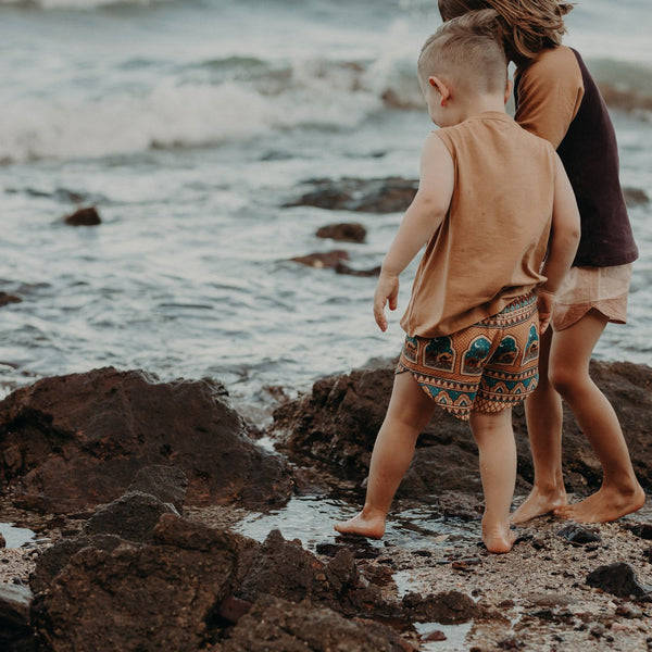 Organic Cotton Shorts - Diamond Skies Golden Hour