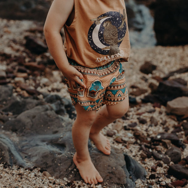 Organic Cotton Shorts - Diamond Skies Golden Hour