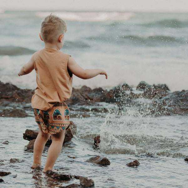 Organic Cotton Shorts - Diamond Skies Golden Hour