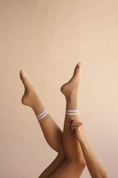 Crew Grip Socks - Classic Latte Stripe