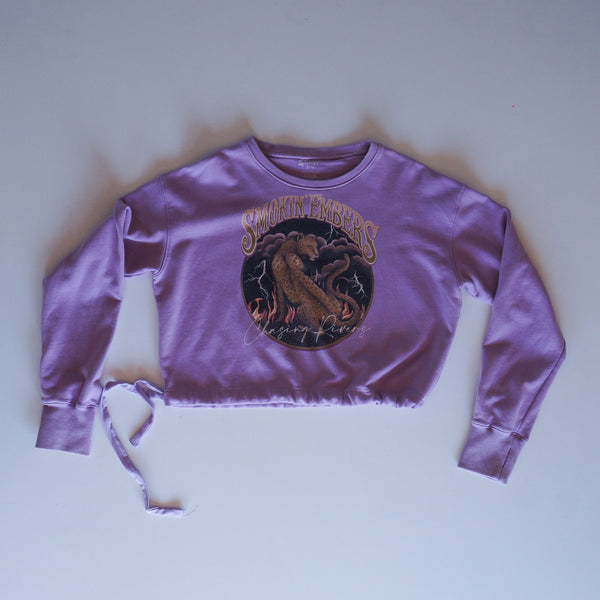 Smokin' Embers Cropped Jumper - Lilac