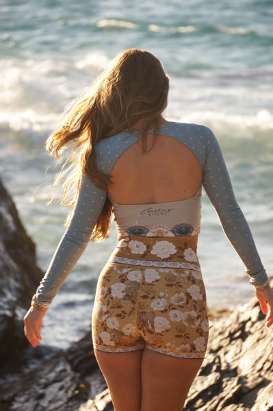 Long Sleeve Crop - Lotus Larimar