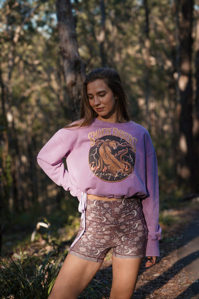 Smokin' Embers Cropped Jumper - Lilac