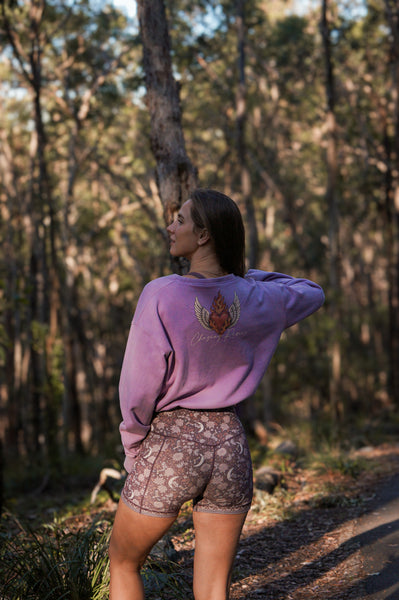 Smokin' Embers Cropped Jumper - Lilac
