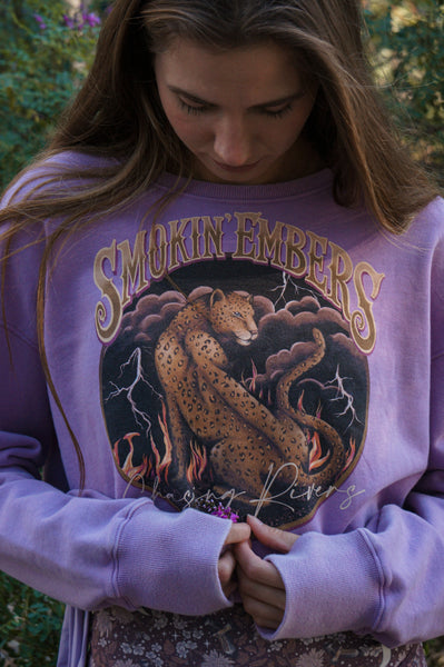 Smokin' Embers Cropped Jumper - Lilac