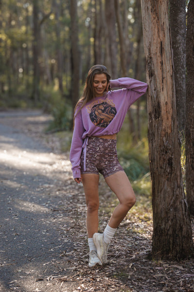 Smokin' Embers Cropped Jumper - Lilac