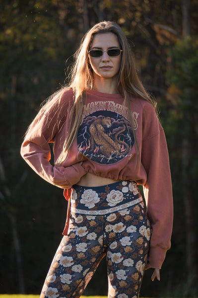 Smokin' Embers Cropped Jumper - Rust