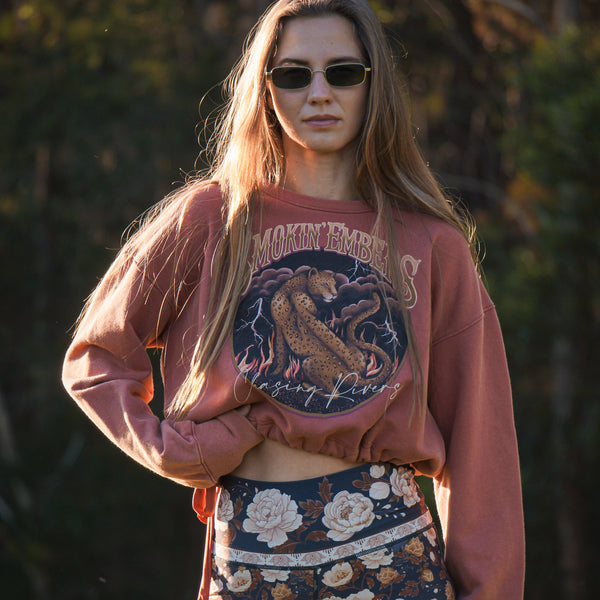 Smokin' Embers Cropped Jumper - Rust